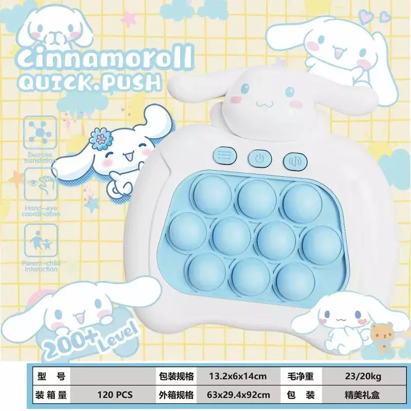Sanrio Cinnamoroll Toy Stitch Mickey Cartoon Quick Push Game Console Puzzle Press Toy  Kawaii Children's Gift Small Toy