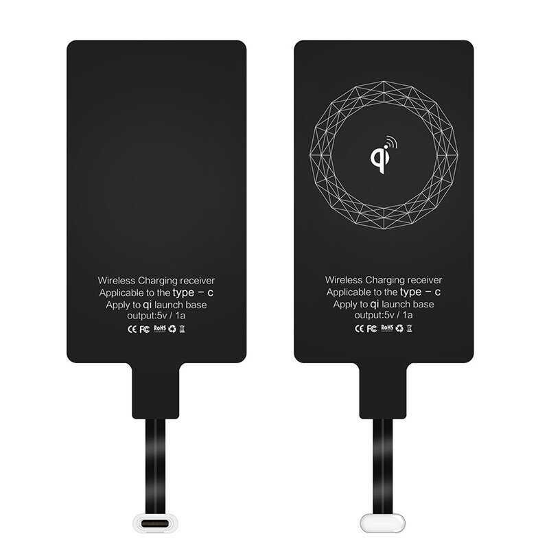 Penerima pengisi daya nirkabel, adaptor pengisian daya nirkabel cepat USB mikro Tipe C UNTUK iPhone 5 6 7 ponsel Android isi daya nirkabel