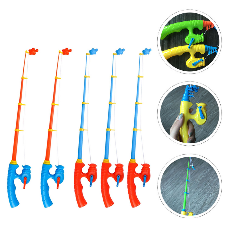 5 pezzi accessori per la pesca canna da pesca canne per bambini giocattoli palo per bambini pali magnetici giocattoli commerciali