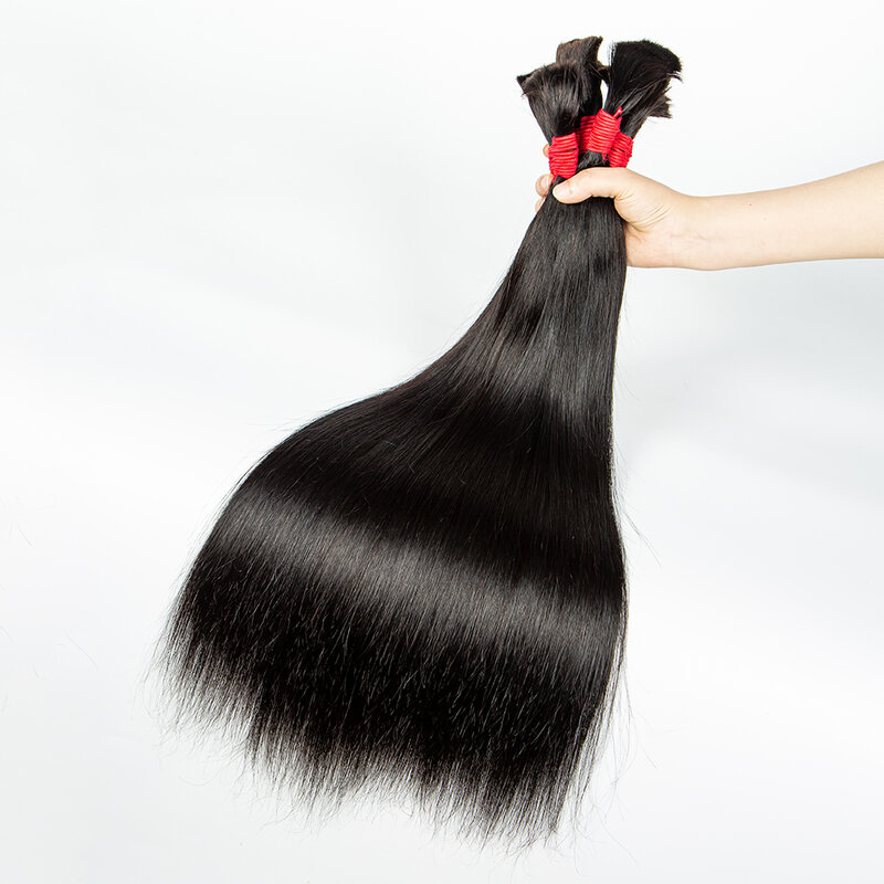 Nabi-Straight Hair Bundles para mulheres, cabelo virgem, Bulk Extensions, cabelo humano brasileiro, Hair Extension Bundle para África