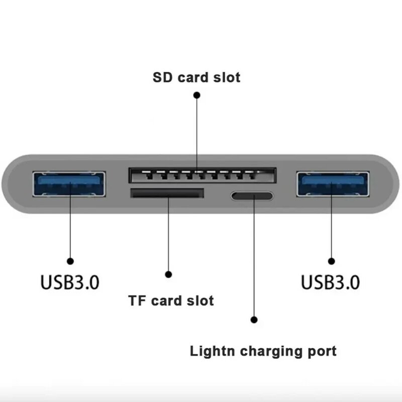 OTG adaptor multifungsi kamera USB untuk penerangan ke Kit pembaca kartu TF SD mikro untuk Iphone Ipad untuk Apple Macbook Laptop Xiaomi