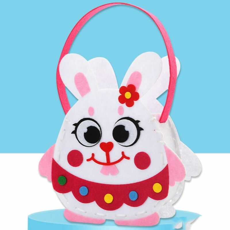 원단 부직포 원단 DIY 핸드백 재료, 토끼 어린이 공예 장난감 보관 버킷, 다채로운