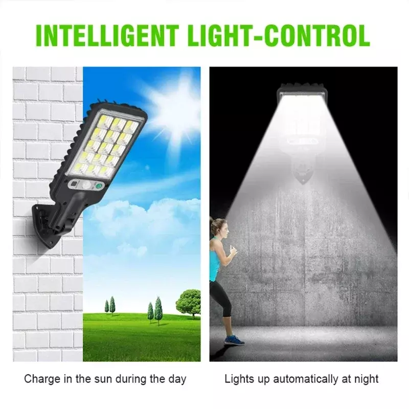 Lampe solaire d'extérieur avec 3 modes d'éclairage, lampadaires, détecteur de mouvement étanche, éclairage de sécurité pour jardin, chemin et cour