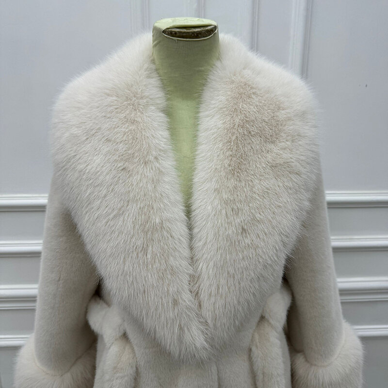 Модная куртка из искусственного лисьего меха, Женское пальто 2023, зимние роскошные дизайнерские меховые пальто с большим воротником, Крутое пальто для девочек, Укороченное пальто из искусственного меха