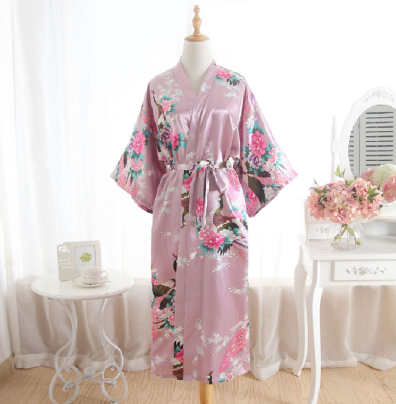 Robe de quimono de seda japonês feminino, camisola de alta qualidade, impressão de moda solta, confortável pijama feminino, novo, atacado
