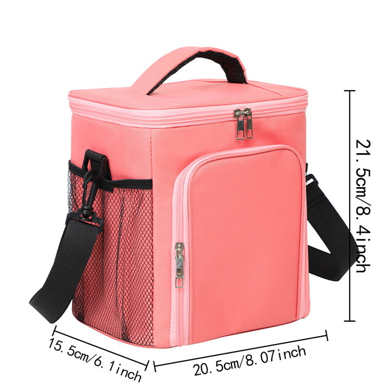 Leaf Letter Series Print Pattern Large Capacity Minimalist Lunch Insulation Bag Waterproof Insulated Portable Zipper Lunch Bag