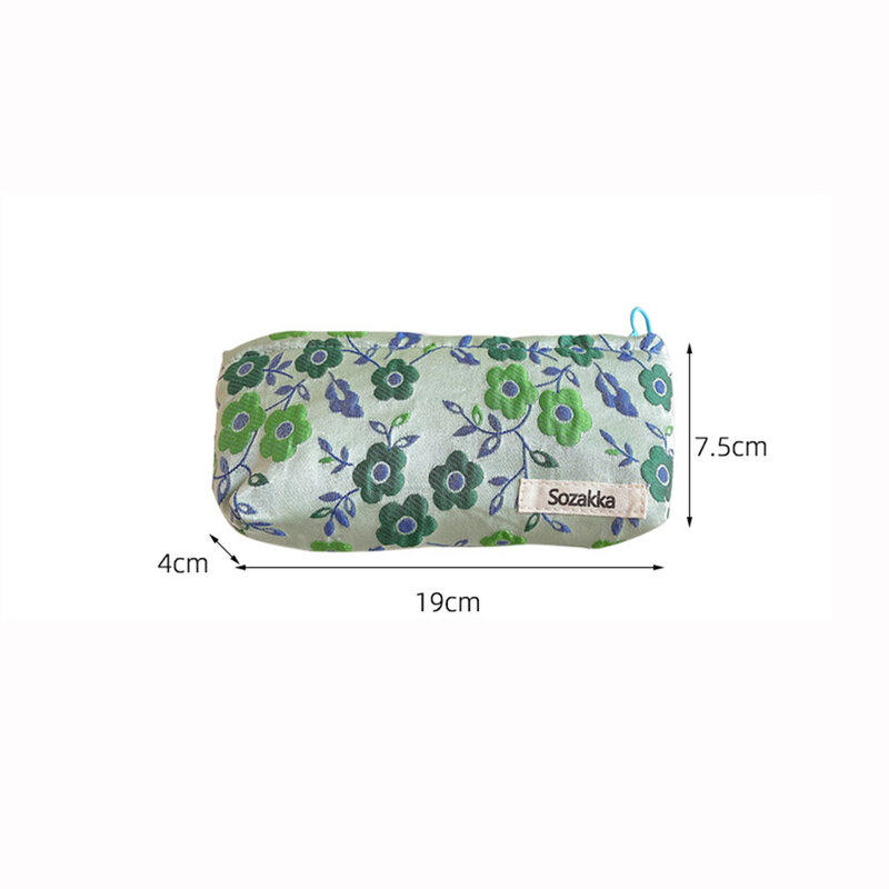 한국 3D 플라워 프린트 펜슬 케이스, 여행용 화장품 가방, 메이크업 립스틱 브러쉬 보관 가방, 꽃무늬 지퍼 펜 가방 파우치