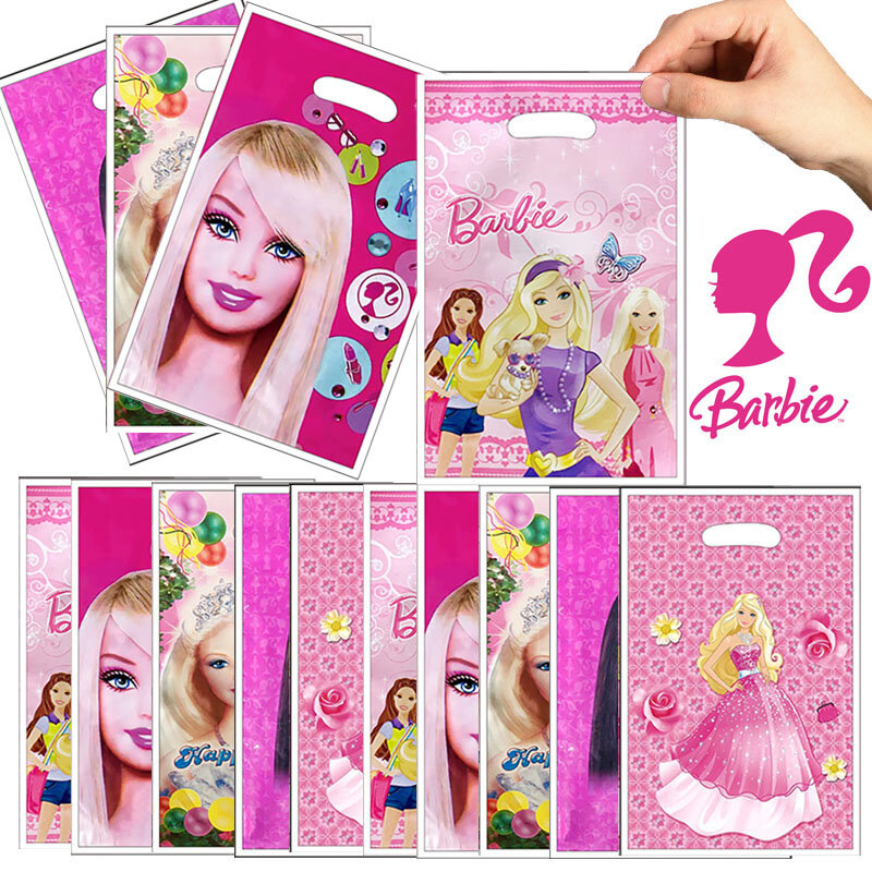 Barbie Gifts Bags Party Decoration Cute Cartoon Pink Girls Happy Birthday Party Decoration Candy Box Baby Shower Party Supplie