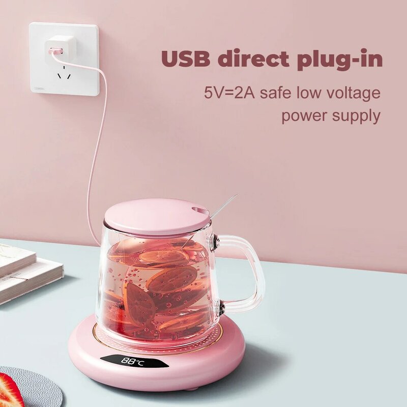 USB付き電気コーヒーカップヒーター,家庭,オフィス,ミルク,ティー,デスク用のウォーマー