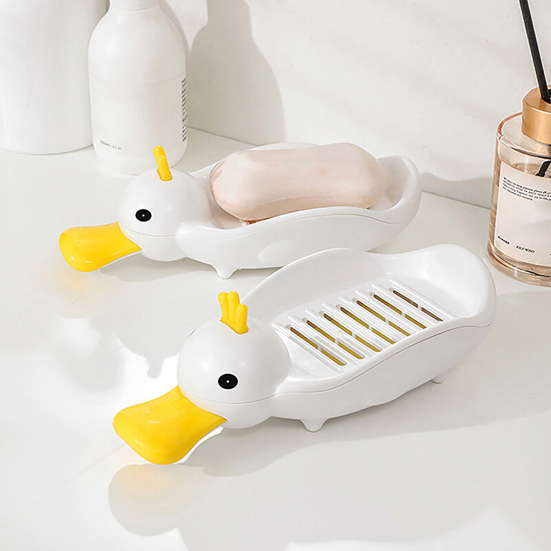Duck Shape Soap Box Cartoon Soap Dish Drainable Soap Holder Soap Container Soap Dish For Tray Bathroom Accessories