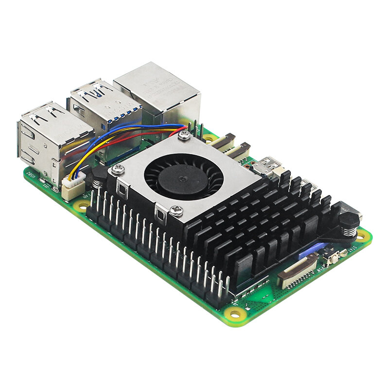 Raspberry Pi 5 용 알루미늄 방열판 액티브 쿨러, PWM 속도 조절 가능, 선풍기 블랙 실버 블루 냉각 라디에이터