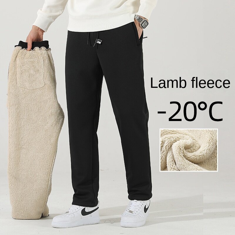 Zimowe kaszmirowe spodnie męskie z polaru ciepłe grube codzienne spodnie sportowe wysokiej jakości modne sznurek duży rozmiar spodnie do biegania L-8Xl