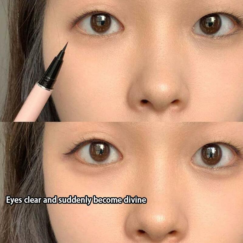Cool Black Slender Eyeliner Smooth Lines Without Stashes Uniform Non-smudging Sweat-proof Makeup Color Waterproof Eyeliner B6L0