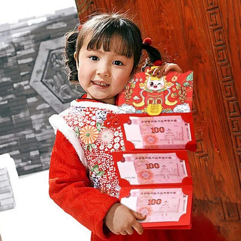Красный китайский новогодний конверт, китайский новогодний складной красный конверт, китайские красные конверты для сбора банкнот, открытия бизнеса