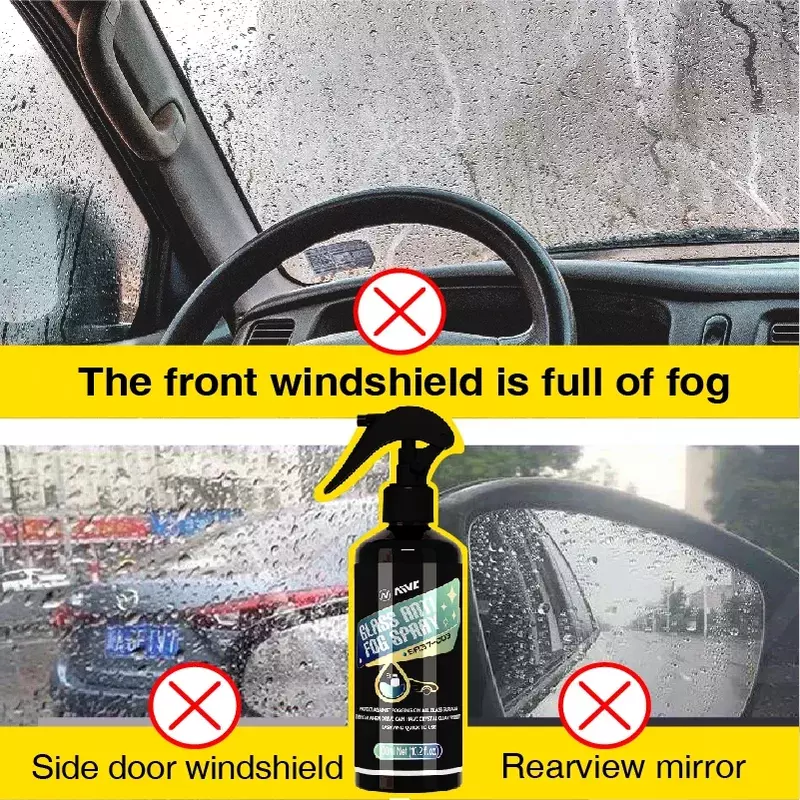 Anti Fog Glass Spray para Carro, Longa Duração, Interior Evita Nevoeiro, Auto Acessórios, Espelho Limpo, Melhora a Visibilidade da Condução, Inverno