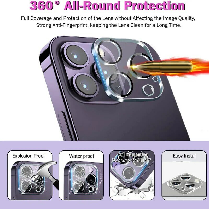 Protector Camera for iPhone 15 14 13 12 11 pro Max lens cover iPhone 14 Pro Camera glass for iPhone 15 pro camera protector iPhone 14 Pro Max accessories iPhone 15 Pro Max camera protection film iPhone 13 Pro
