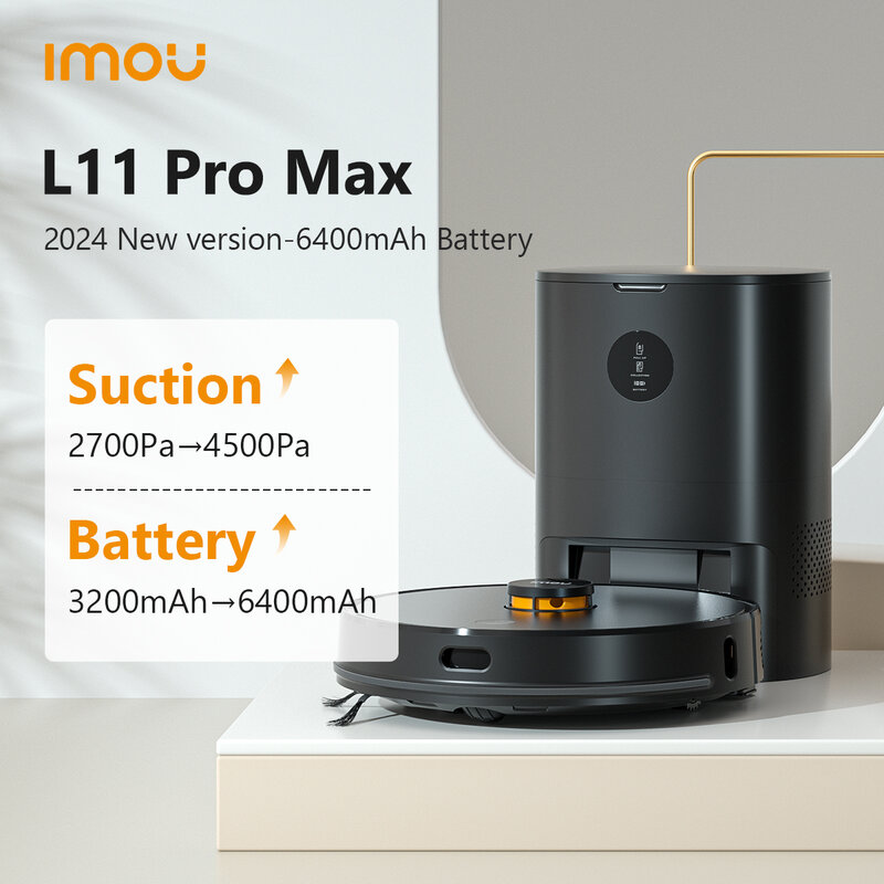 IMOU-Robot aspirador L11 Pro Max, electrodoméstico inteligente, mopa y barredora, máquina de limpieza autovacía 3 en 1