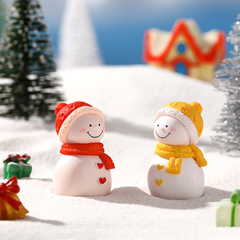 1 Stuk Poppenhuis Sneeuwpop Sjaal Miniatuur Kerstboom Sneeuwpop Decor Ornament Slee Micro Landschap Sneeuwscene Nieuwjaar Decor