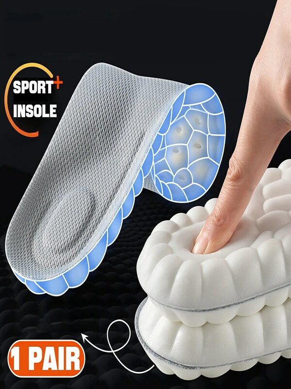 1 para 4D miękka podeszwa z zapaleniem powięzi podeszwy sklepienie łukowe wkładki ortopedyczne wkładki do stóp sportowe amortyzujące wkładki do butów
