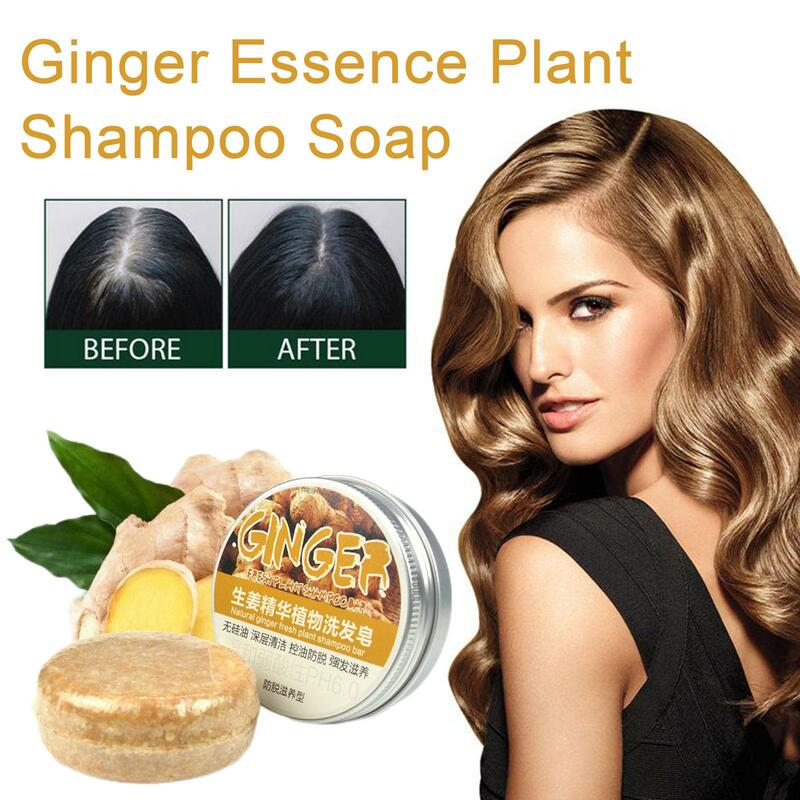Ginger Polygonum Shampoo Bar para cuidados com os cabelos, Sabão Laminados a Frio, Planta Pura, Cabelo Shampoos, 2Pcs