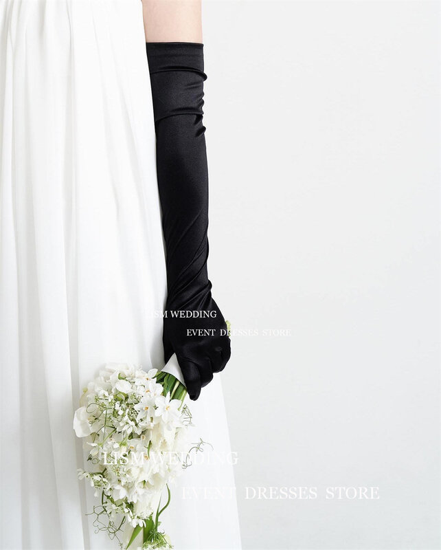 LISM eleganckie satynowe suknie balowe proste koreańskie suknie ślubne do sesji zdjęciowej długość podłogi suknie ślubne dla kobiet 2024 bez rękawów