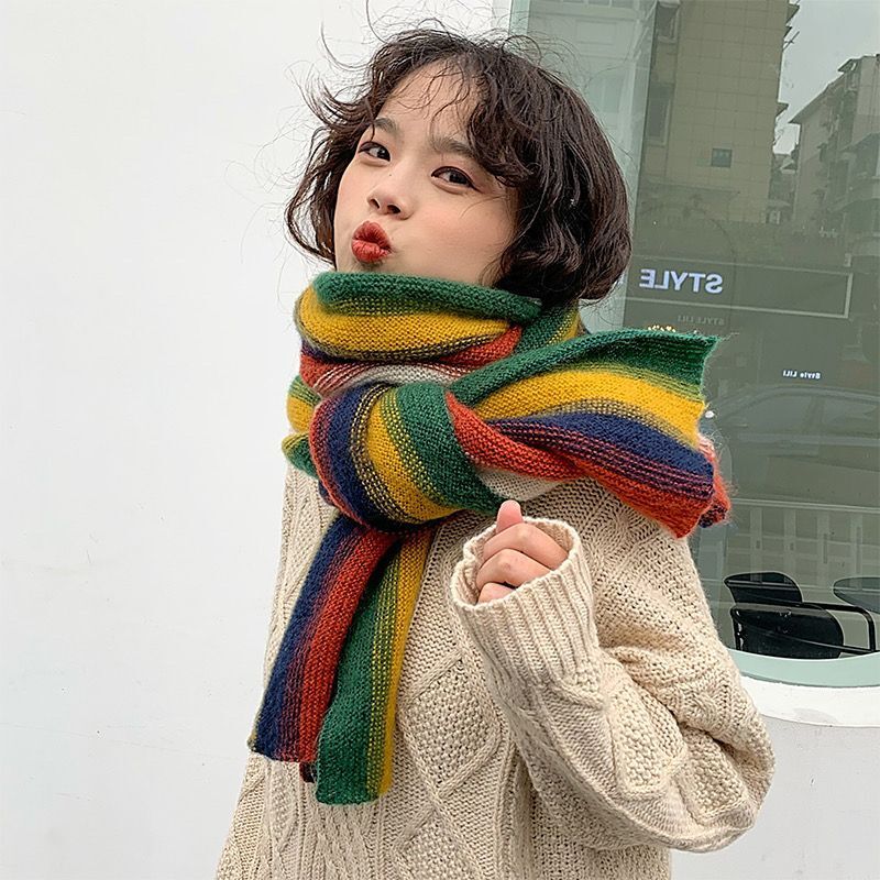 Женский шарф нагрудник осень-зима сохраняющий тепло утолщенный корейский милый шарф