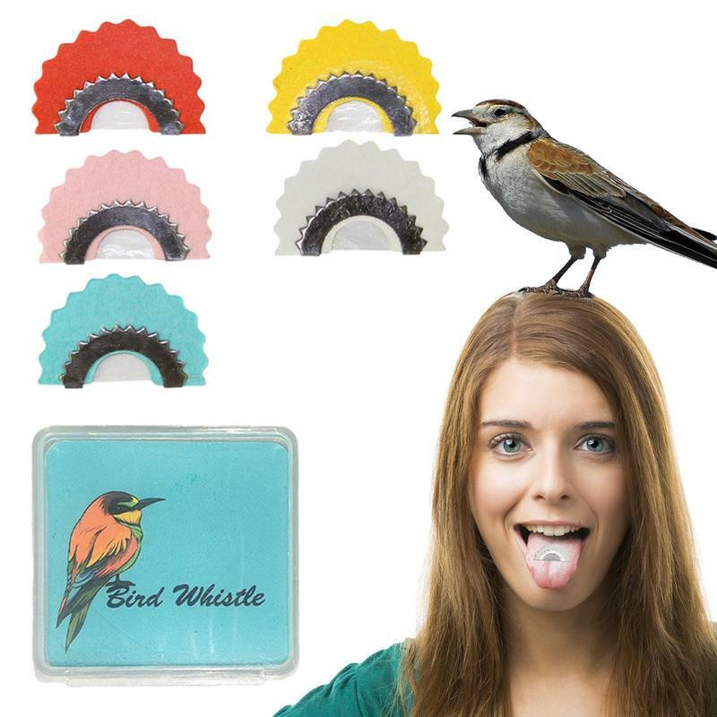 5PCS Bird Whistle Funny Magic Bird Caller Tongue Whistle Warbler Safe Smooth Magic Tweeting Noisemaker Toys Tricks Gag for Kids