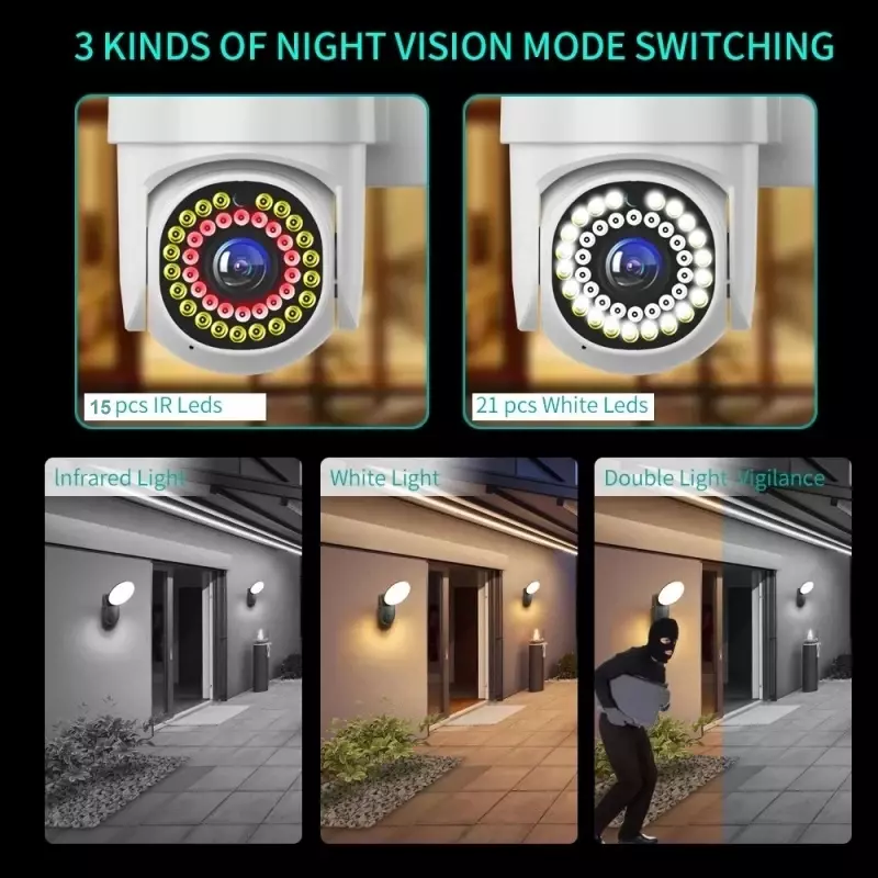 YOOSEE-cámara de vigilancia de seguridad para exteriores, videocámara HD IP de 3MP, 5MP, WiFi, PTZ, visión nocturna a Color, seguimiento automático, Audio bidireccional
