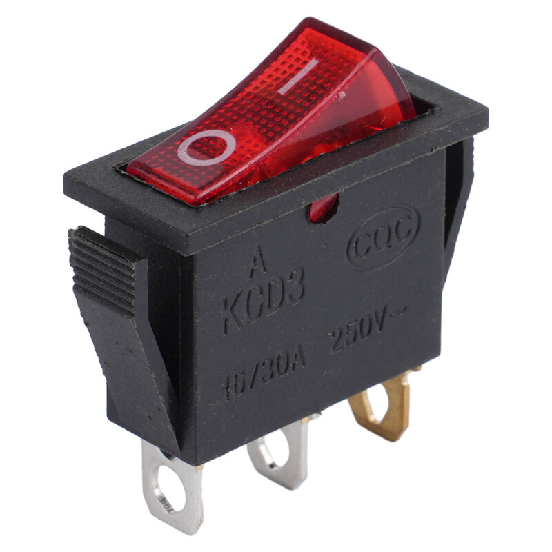 Interruptor de Botão Power Rocker, Prático DPST KCD3, 12x3Pin, AC 125V, 20A, 250V, 16A