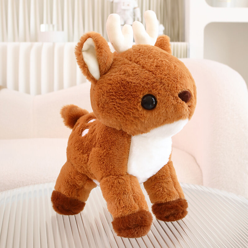 Cute Animal Plush Toy Yellow Brown Deer Plush Toy Doll Decorate The Room For Children's Christmas Gifts