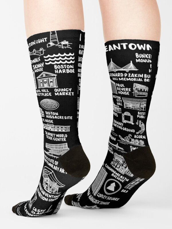 Boston Map Socken rutsch feste helle Strumpfband Socken Mädchen Männer