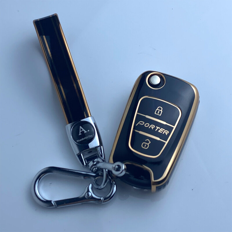 2 3 bottons เคสกรอบกุญแจรีโมทรถยนต์ TPU พวงกุญแจสำหรับ Hyundai Porter ตัวยึดควบคุมกุญแจรถยนต์แบบพับได้แบบฝาพับอุปกรณ์เสริมรถยนต์