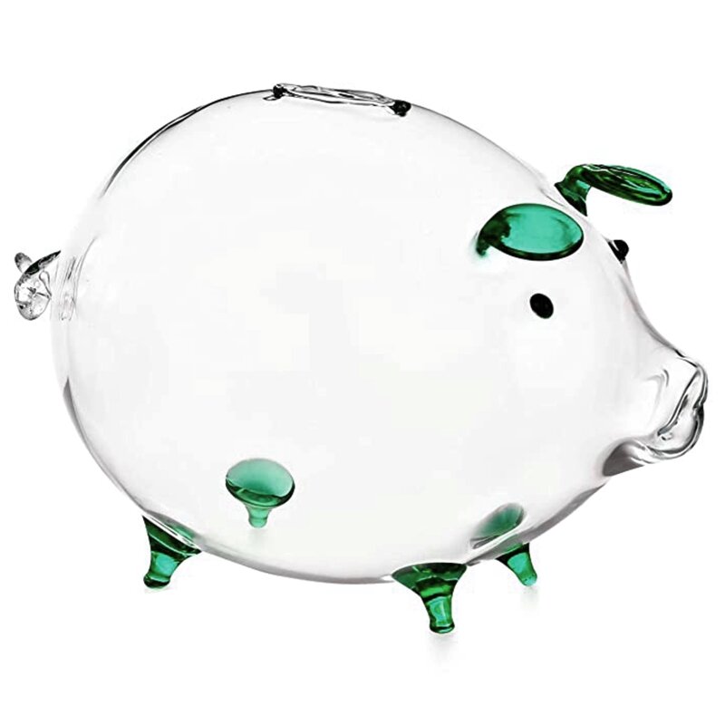 Cofrinho de vidro transparente para nascimento, caixas de dinheiro bonitos, caixa de poupança, lembrança nova do porco, 2022