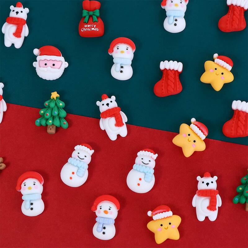 Papai Noel Desenhos Animados Figurines Padrão, Arte Material, Ornamento De Ano Novo, Enfeites De Casa, Patches De Natal