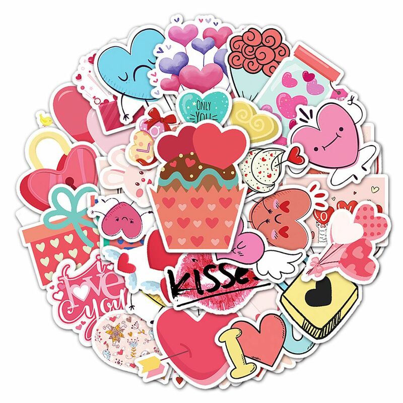 School Office Supplies Luggage Guitar Animel Stickers Valentine's Day Graffiti Stickers Diary Decals Valentine's Day Stickers