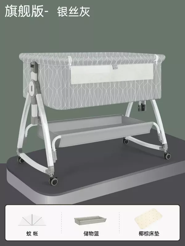 Newborn Crib Removable Crib Portable Cradle Bed Foldable Multi-function Bed