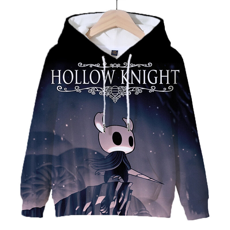 Moletom 3D Hollow Knight Print para crianças, pulôver de manga comprida moletom engraçado dos desenhos animados, moletons casuais para meninos e meninas, roupas de outono e inverno