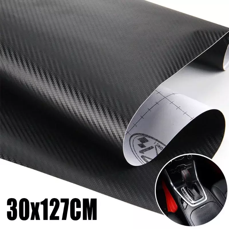 30x127cm Car 3D Carbon Fiber Roll Film Stickers DIY Vinyl Film Auto Interior Styling Carbon Fiber Decorative Decals
