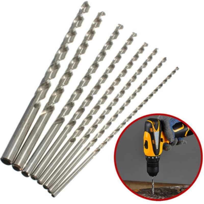 HSS Drill Bits Set 2-6mm Diameter 160-300mm Length Straight Shank Twist Drill Bits Wood Aluminum Plastic Cutting Drilling Tools