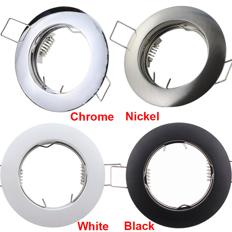 4pcs Factory Prices Recessed  LED Ceiling Downlight Frame Gu10 Mr16 Halogen Led Spot Light Fixtures White Black Nickel for Hotel