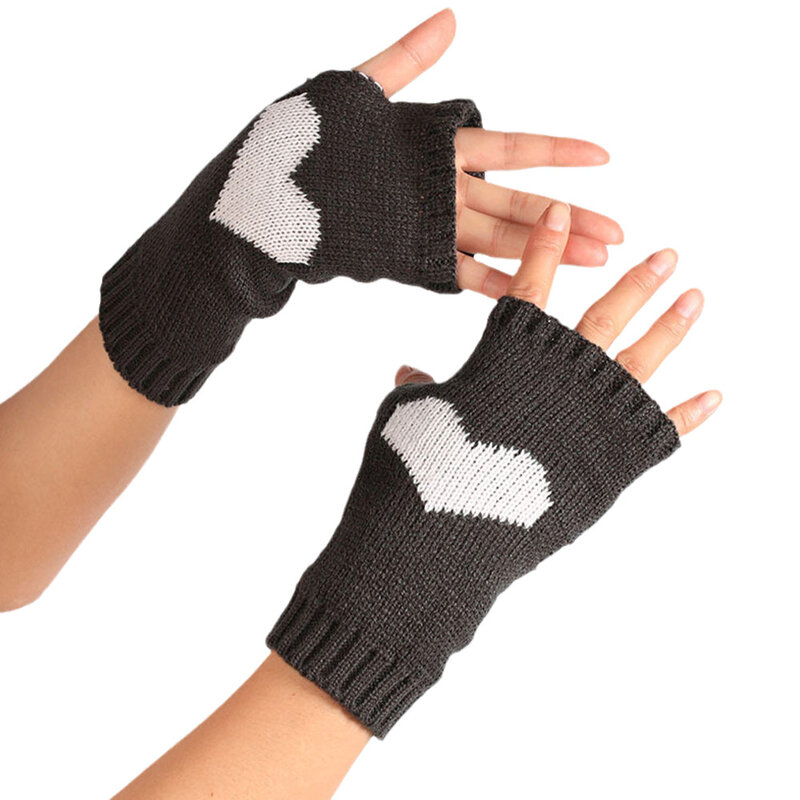 Y2K-guantes de punto sin dedos para hombre y mujer, manoplas suaves y cálidas de lana, flexibles para brazos, calentador de manos, moda de invierno
