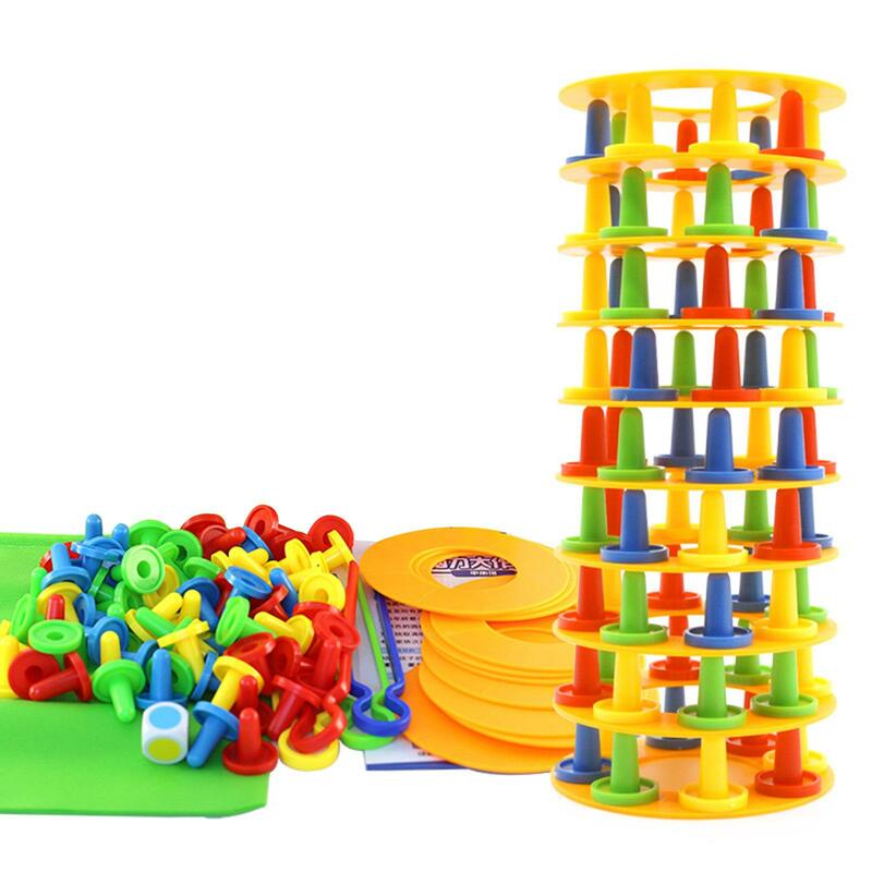 Игровой набор из блоков для балансировки, Обучающие игрушки Stem для 2 игроков, настольные игры для семейных путешествий, занятий, вечеринок, дошкольников