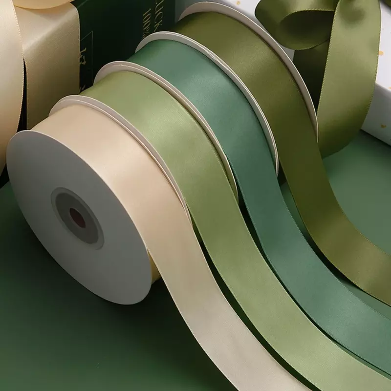 High Density Ribbon Single Sided Polyester Satin Wedding Party Bouquet Gift Wrapping Bow 100 Yards
