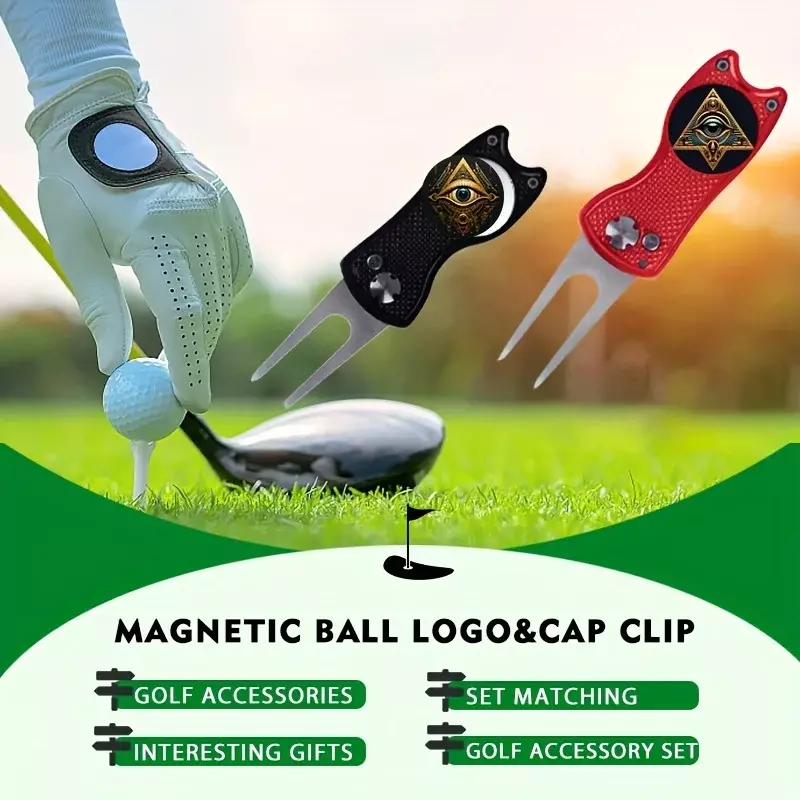 Logo de balle de golf magnétique en métal personnalisé, logo de balle rétro, accessoires d'équipement de golf, cadeau idéal de choix
