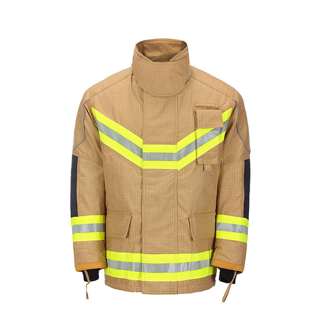 PBI  Firefighter coat and trousers fireman suit with gold color