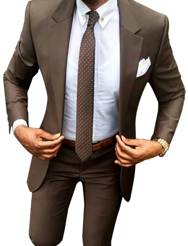 Men's Casual  Suit 2 Pieces Slim Fit Skinny Dress Party Tuxedo Jacket Pants