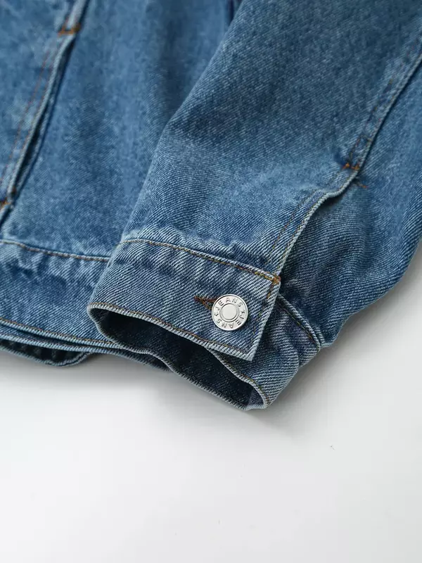 Женская джинсовая куртка с карманами, Короткая Повседневная универсальная куртка на пуговицах с длинными рукавами в стиле ретро, шикарный топ