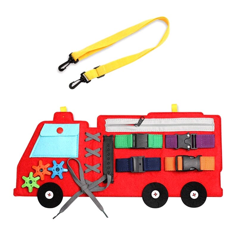 ألعاب لوح مشغولة لشاحنة الإطفاء للأطفال ، لوحة النشاط ، ألعاب التعلم التعليمية ، ممارسة المهارات الأساسية الحسية