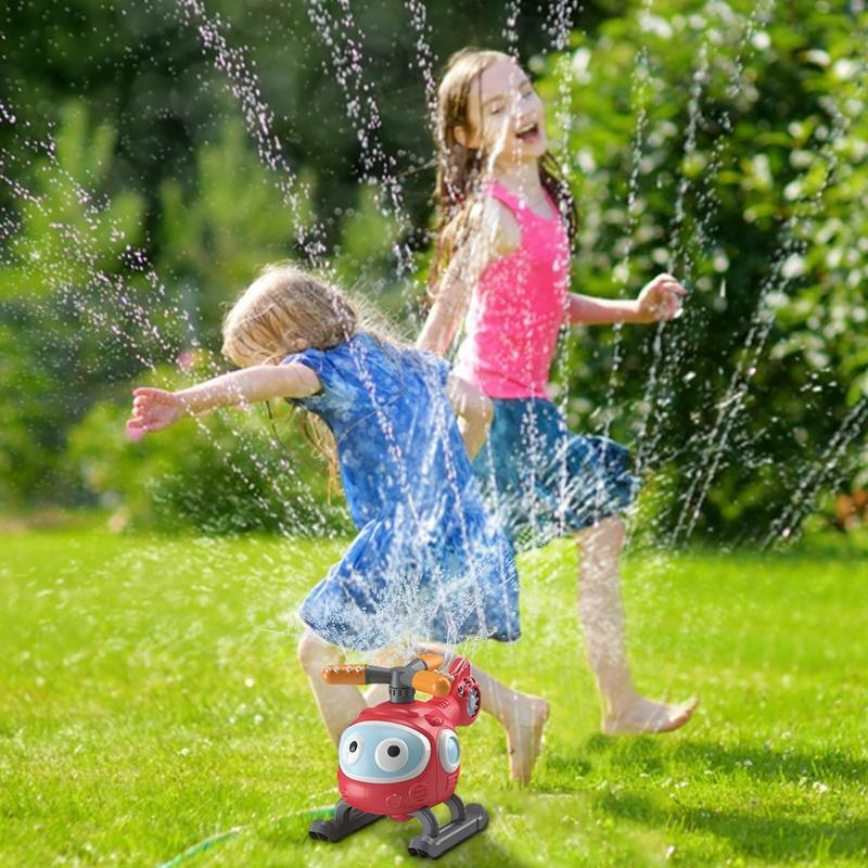 สปริงเกอร์สำหรับเด็ก2-in-1เฮลิคอปเตอร์ของเล่นเบสบอลสำหรับเล่นเกมในน้ำในฤดูร้อนแบบพกพายึดติดกับสายฉีดน้ำในสวน