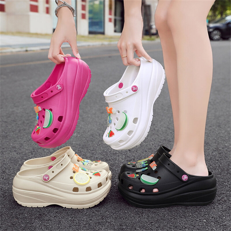 ARKKG Fashion Thick Sole Increased Women Beach Sandals Slippers High Heels Casual Platform Clogs Girls Flip Flops Slides Shoes